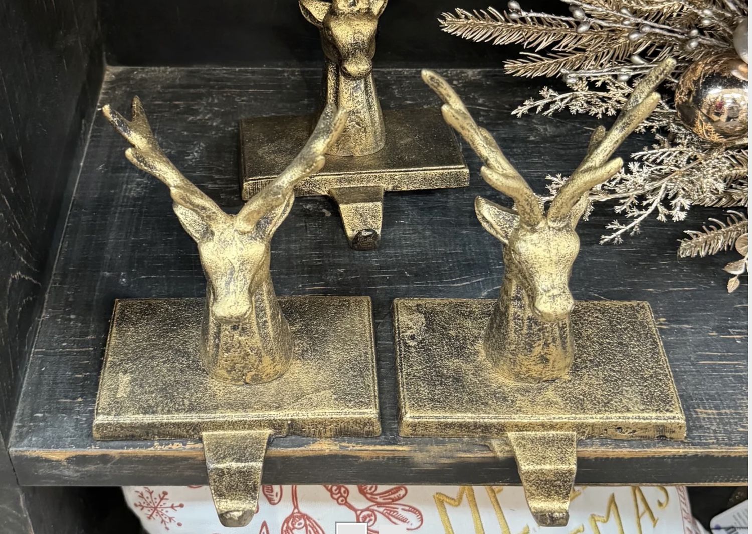 Gold Deer Stocking Holder