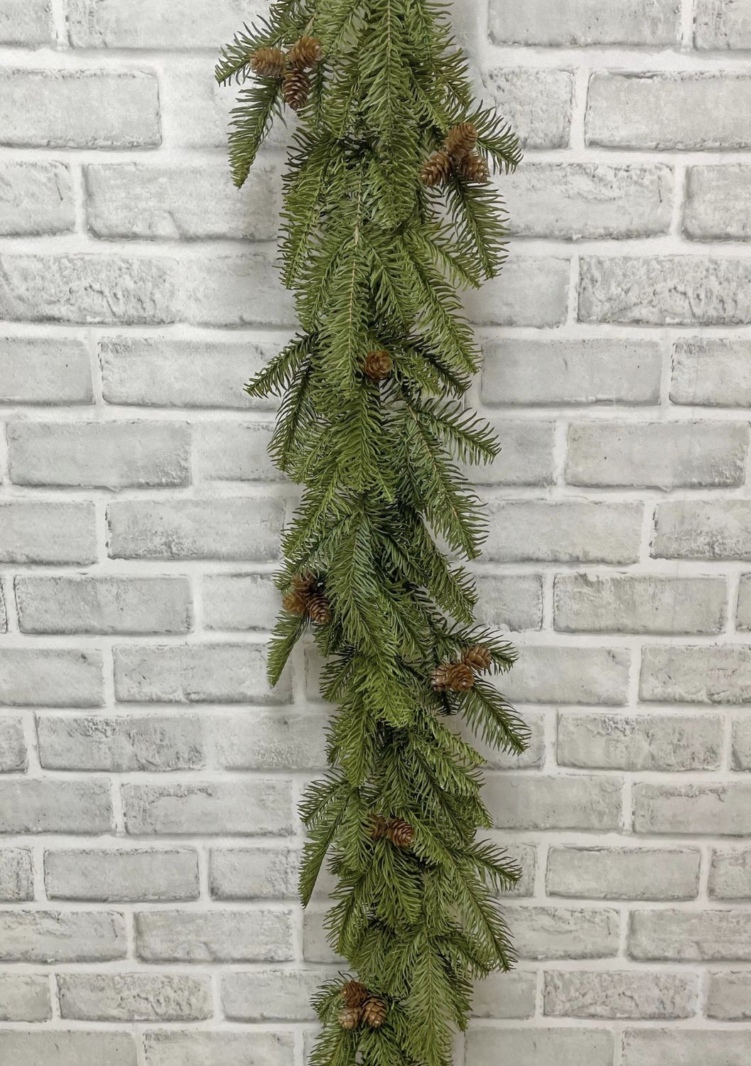 Fresh Touch Balsam Fir Garland with Pinecones | 6&#39;