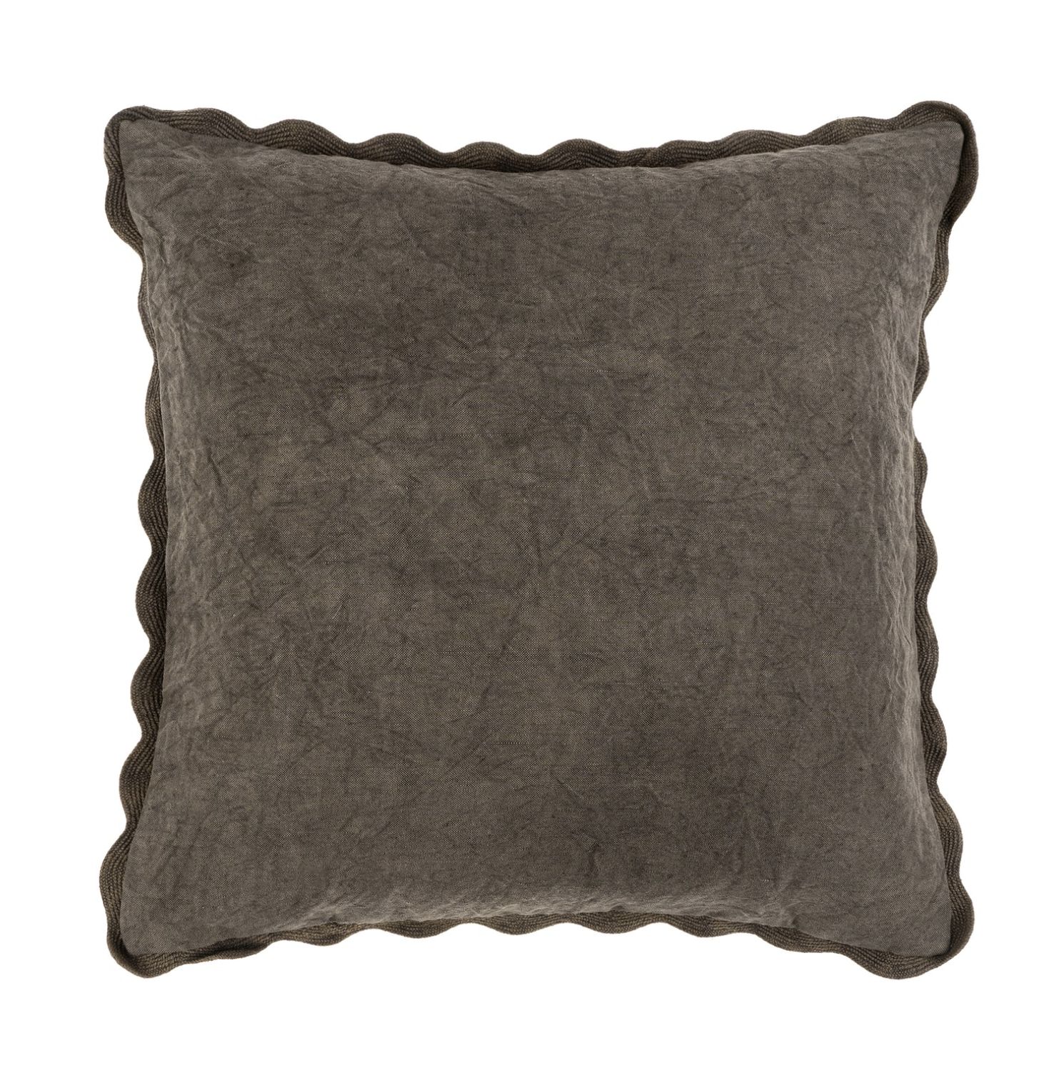 Scalloped Edge Pillow | Charcoal