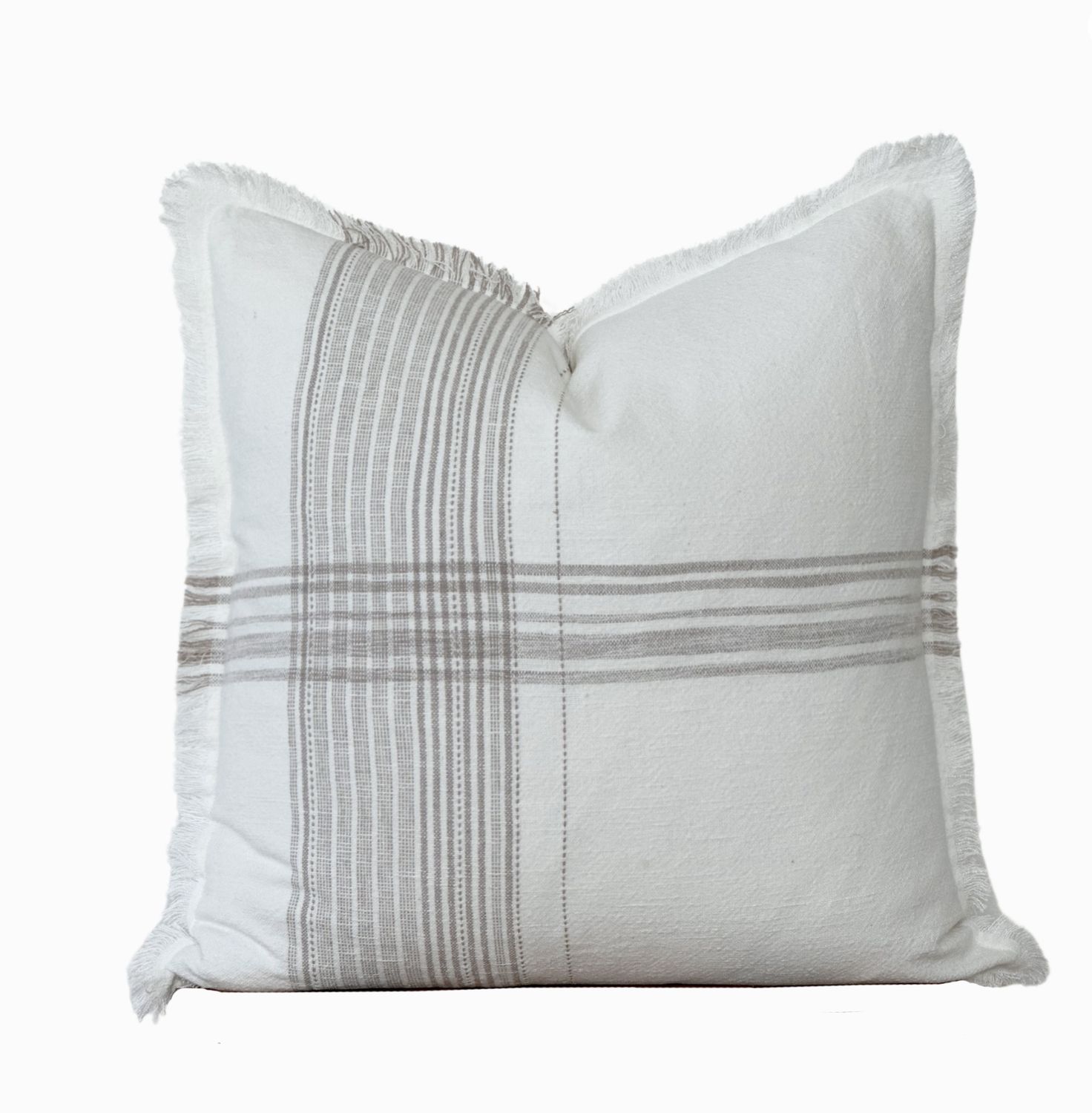 Plaid Fringe Pillow