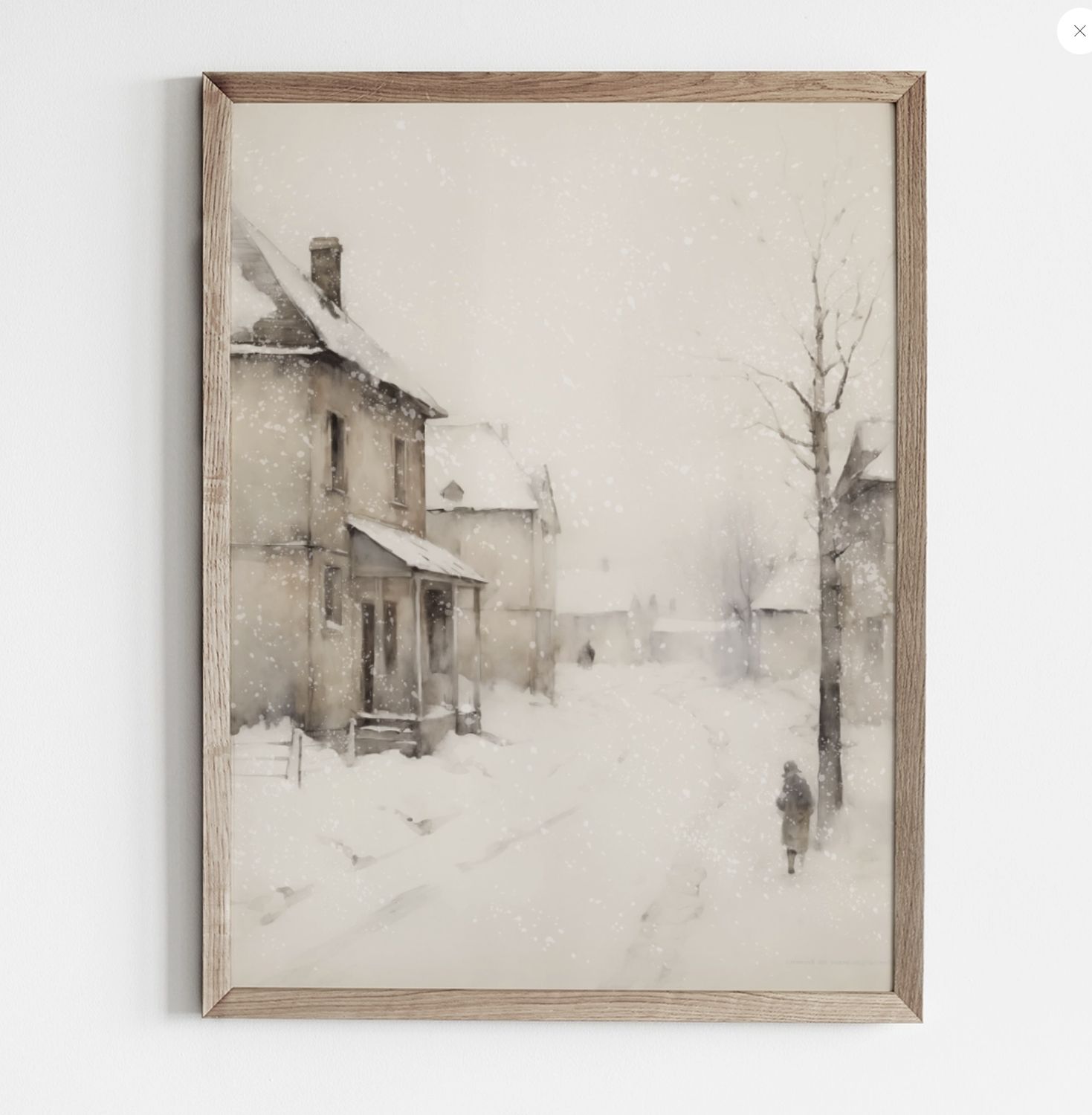 Snowy Street Art Print