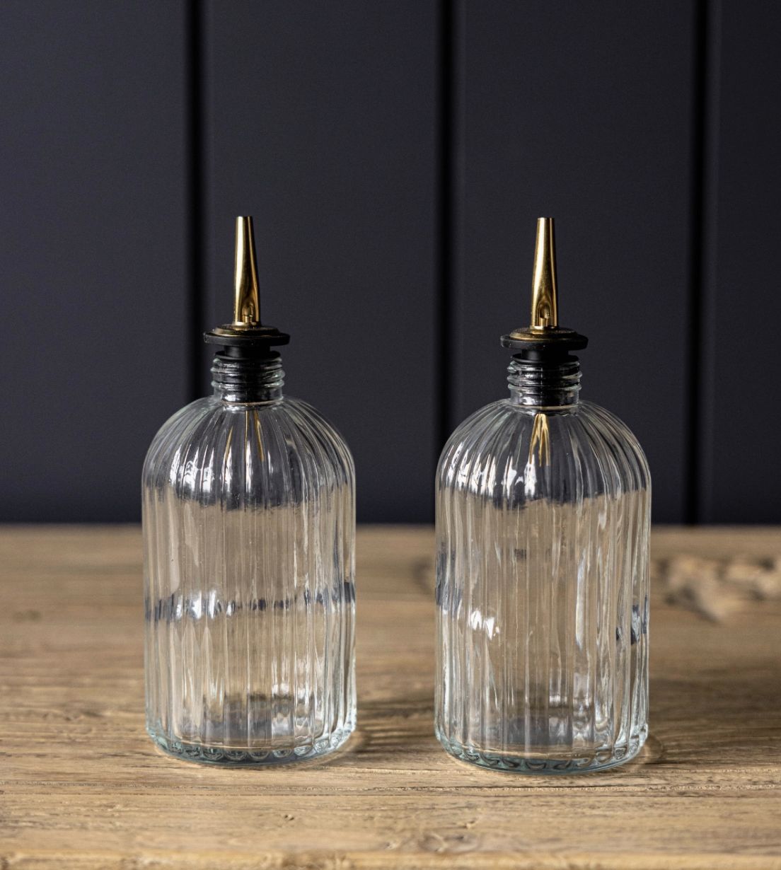 Scallop Olive Oil &amp; Vinegar Glass Bottles
