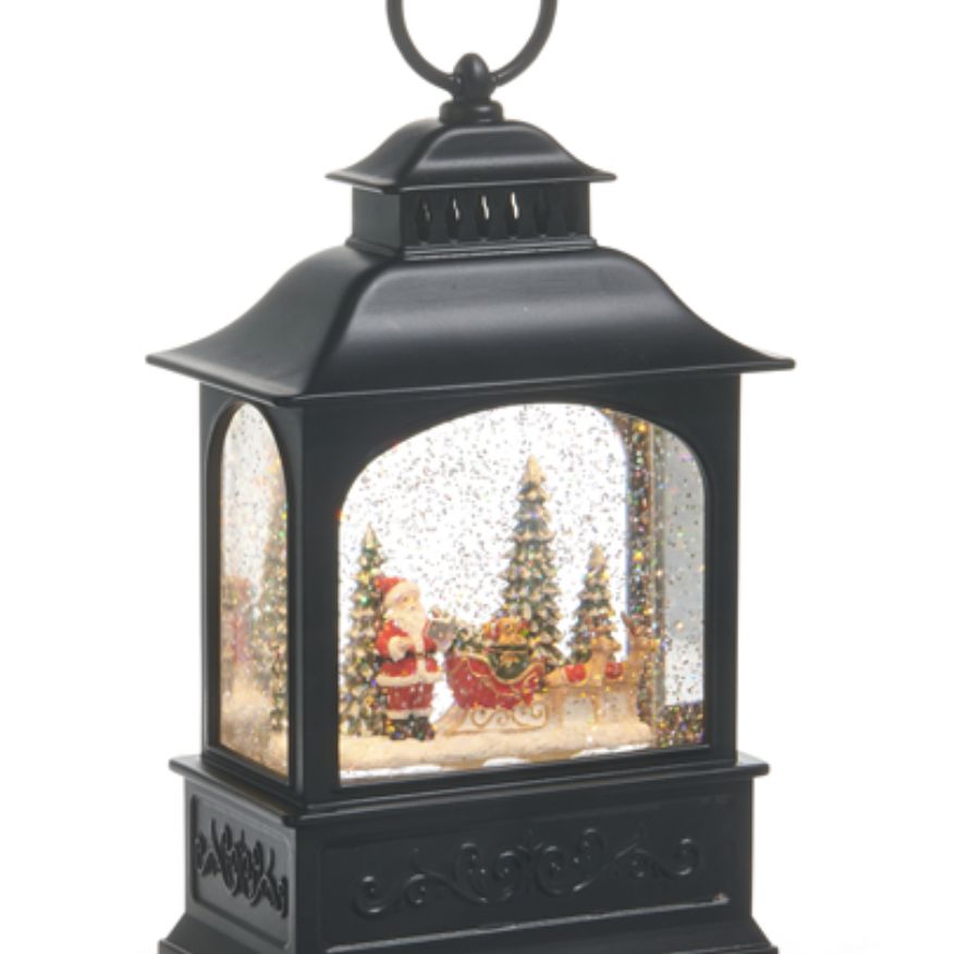 Santa &amp; Reindeer Musical Snow Globe