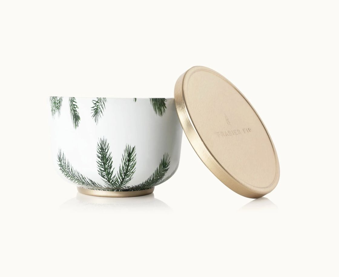 Frasier Fir Candle Tin with Gold Lid