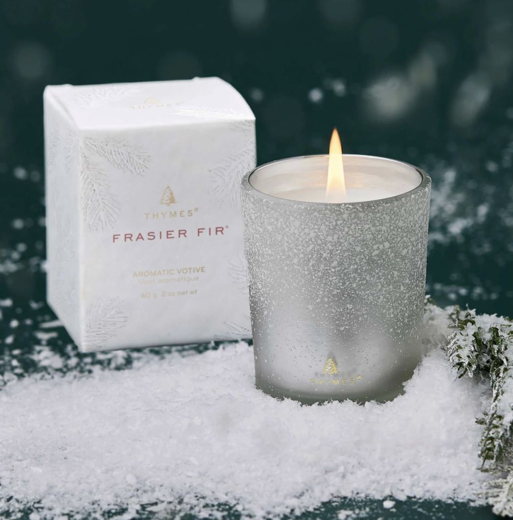 Frasier Fir Flocked Votive Candle