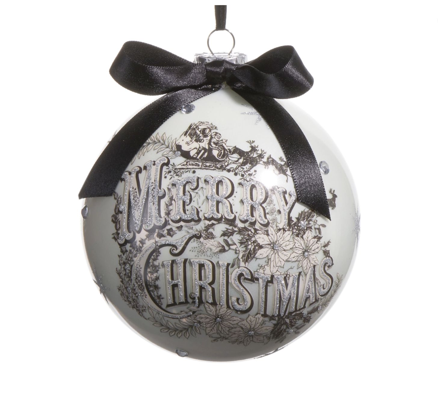 Vintage Merry Christmas Ball Ornament