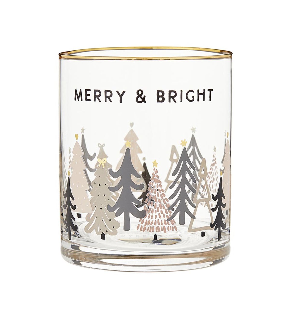 Gold Rimmed Glass |  Merry &amp; Bright