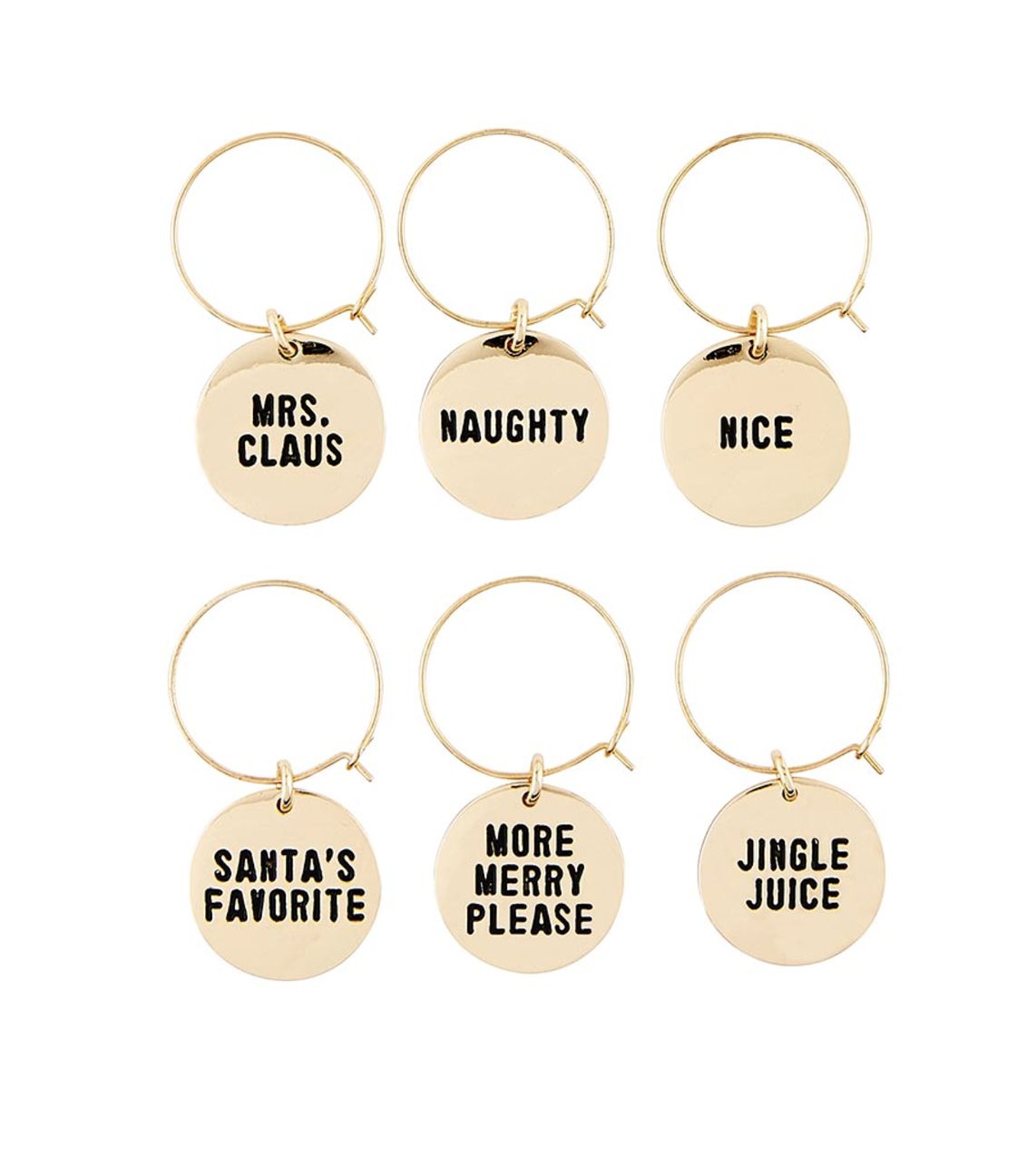 Holiday Wine Charms in Wood Box | Set of 6