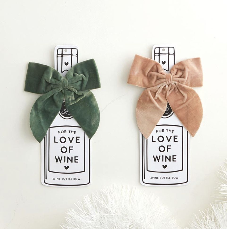 Velvet Wine Bottle Bow | Forest