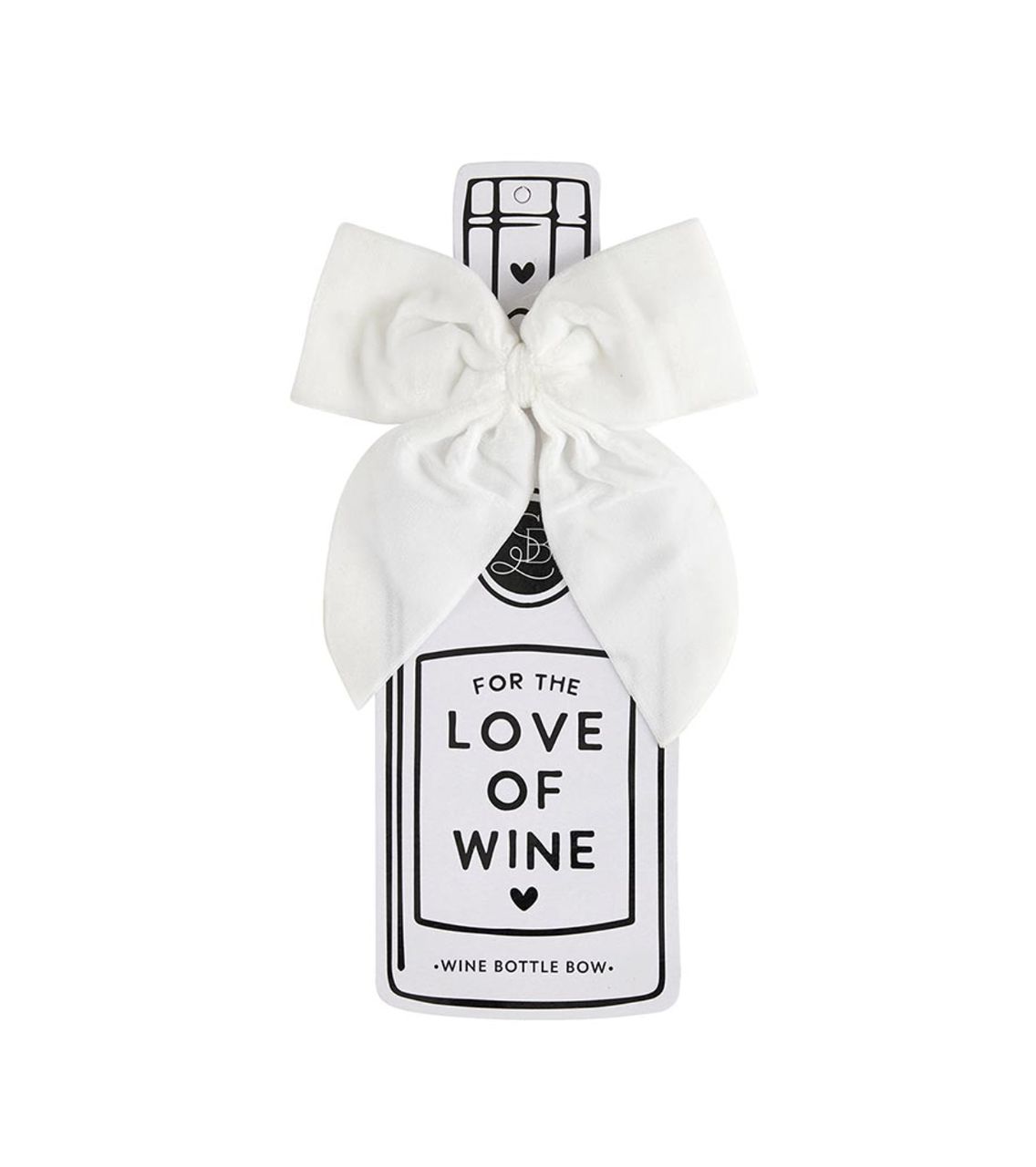 Velvet Wine Bottle Bow | White