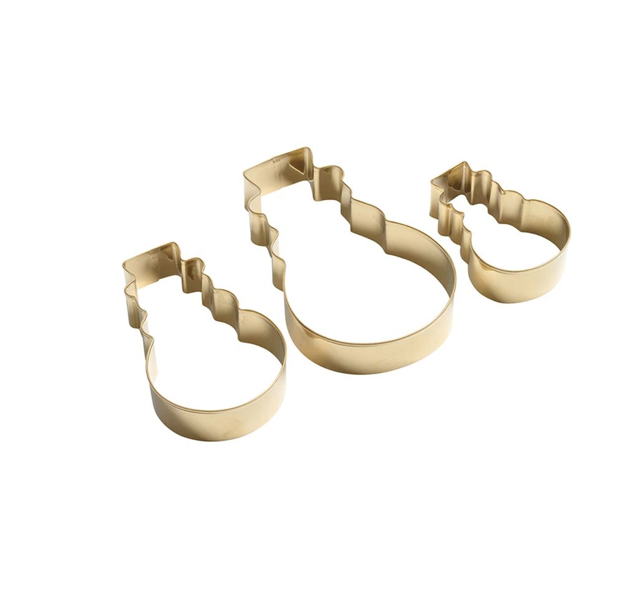 Gold Snowman Cookie Cutter Set | Set of 3