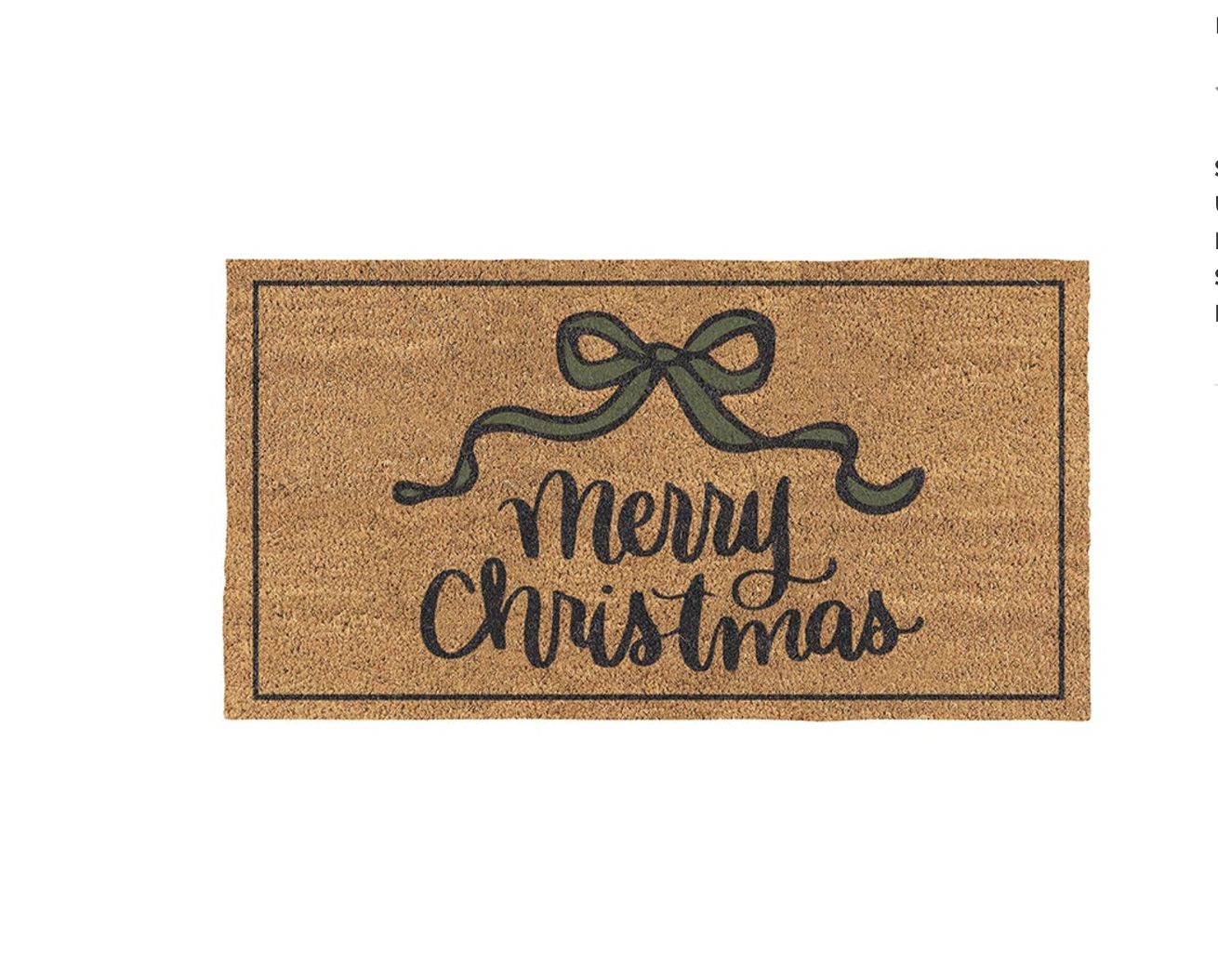 Bow Merry Christmas Coir Door Mat