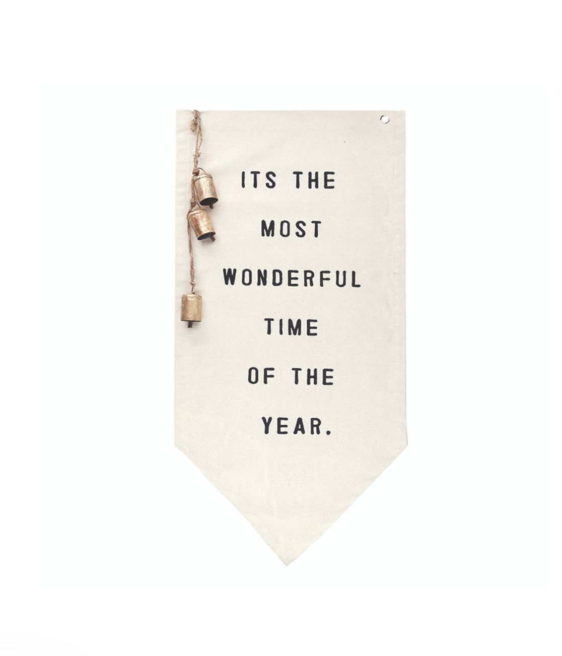 Canvas Banner with Gold Bells - Wonderful Time