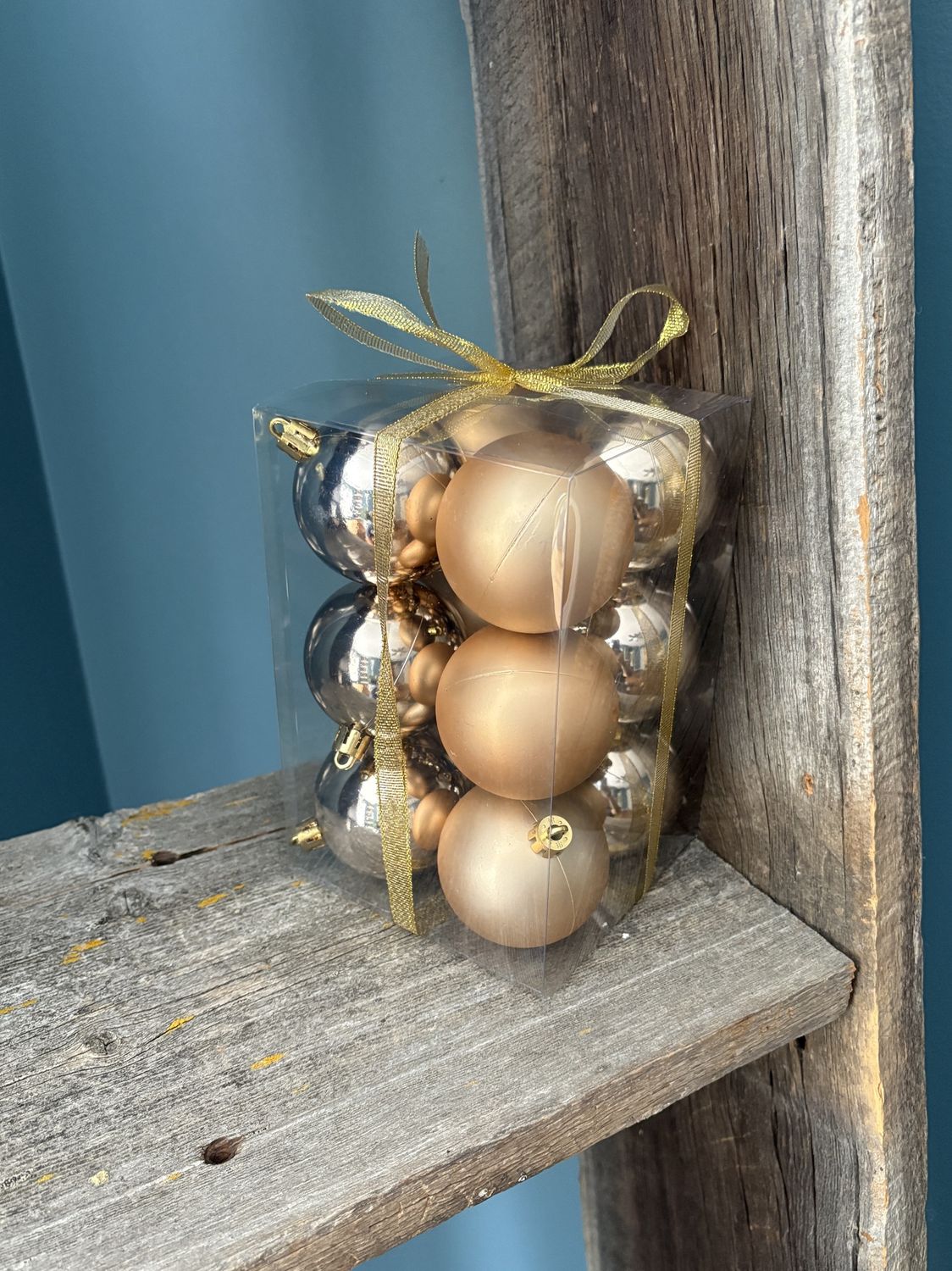 Rose Gold Matte &amp; Shiny Ornaments | Set of 12