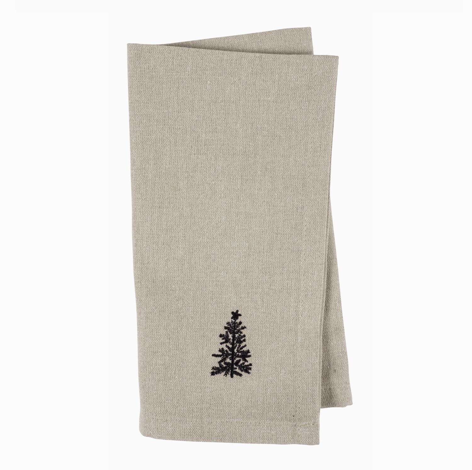 Natural Embroidered Holiday Napkin | 2 Styles