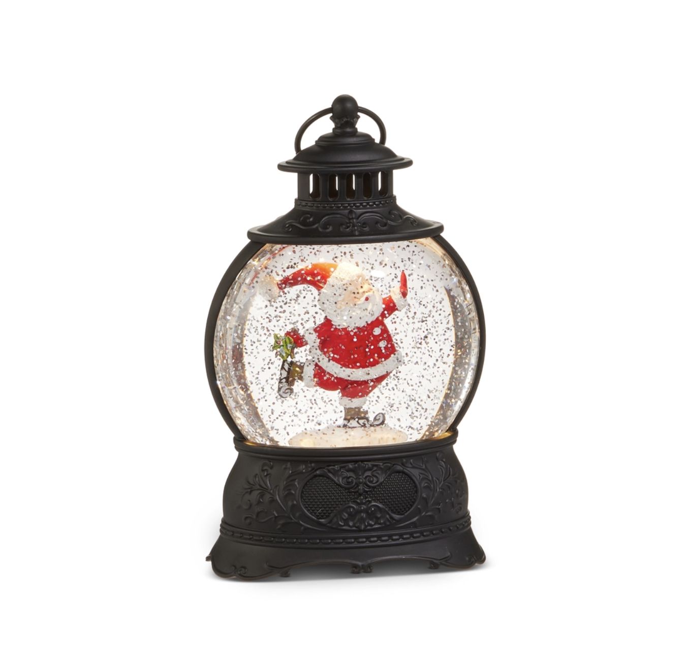 The Magic of Christmas Skating Santa Snow Globe