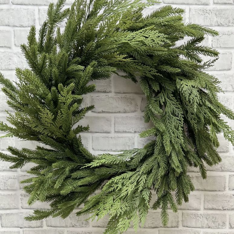 Real Touch Spruce and Cedar Wreath | 22" Real Touch Spruce and Cedar Wreath | 22"