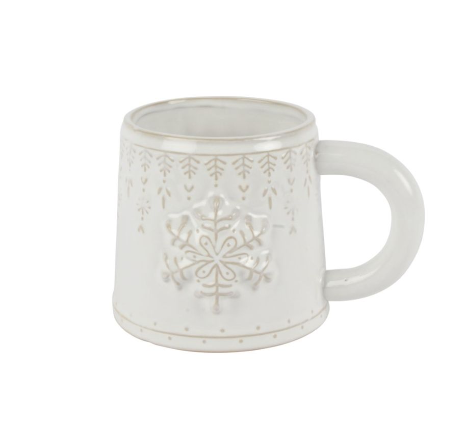 Festive Embossed Snowflake Mug