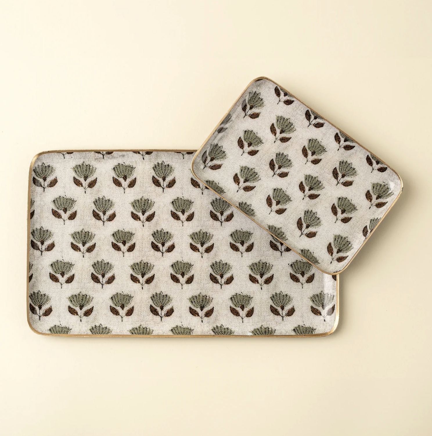 Monisha Enamel Tray | 2 Sizes, Size: Small