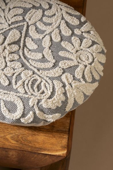 Wildflower Round Pillow | Grey