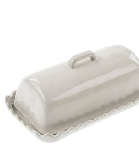 Scalloped Butter Dish | White