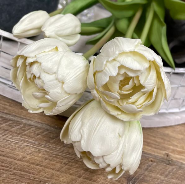 Real Touch Peony Tulip Bundle | White