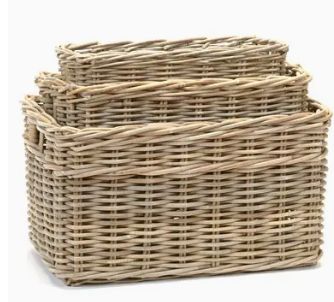 Rattan 3 Piece Basket Set