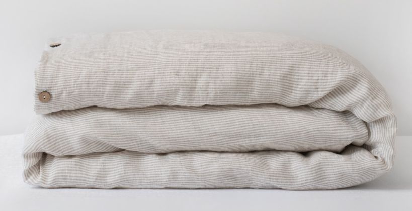 Linen Tales King Duvet Cover | Natural Stripes