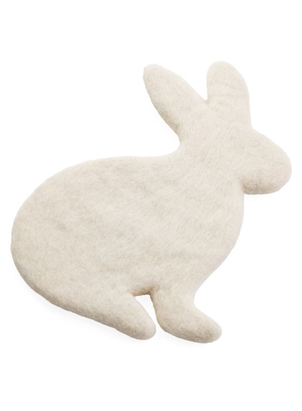 Wool Trivet Rabbit | White