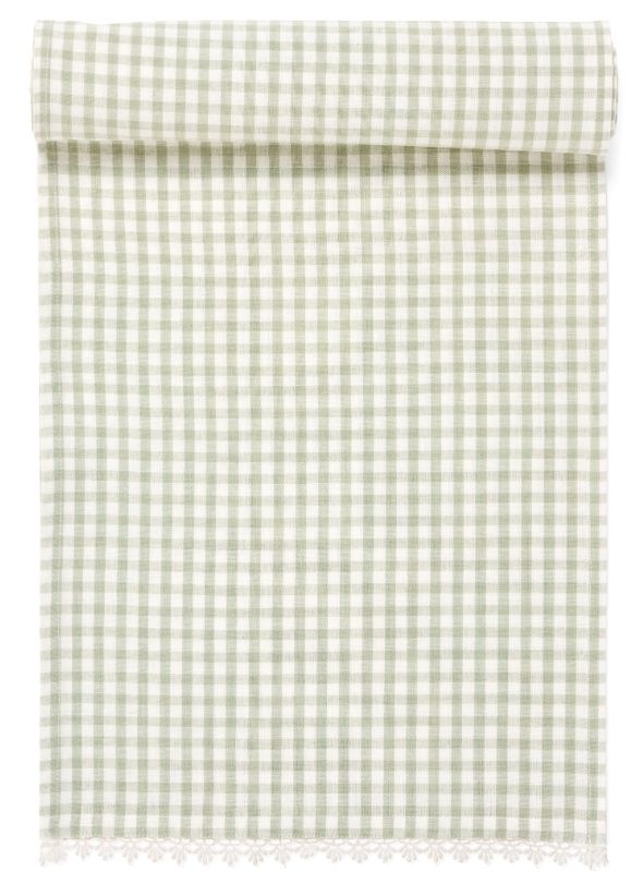 Woven Gingham Table Runner | Sage