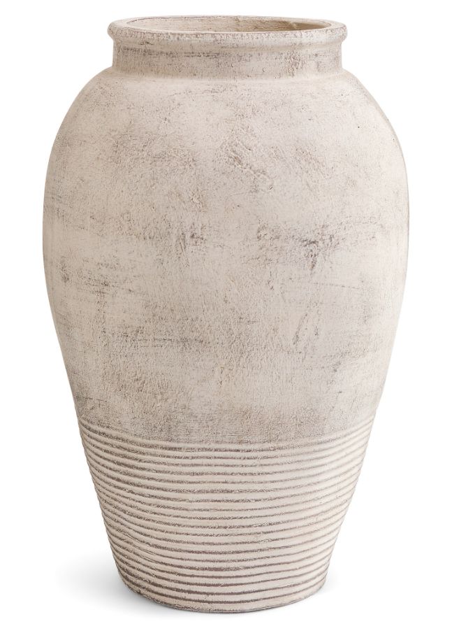 Terracotta Urn Vase | White