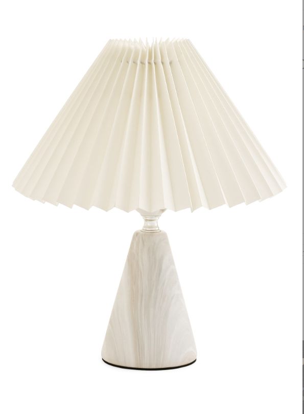 Pleated Shade Table Lamp | White