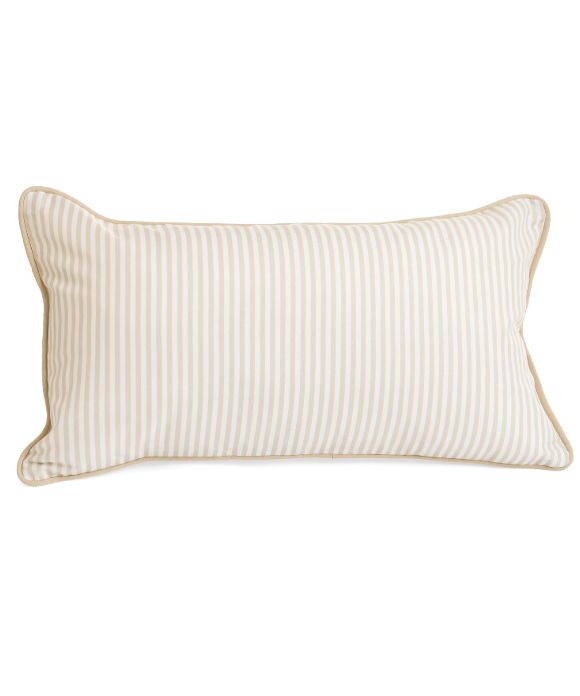 Thin Stripe Pillow | Beige/White