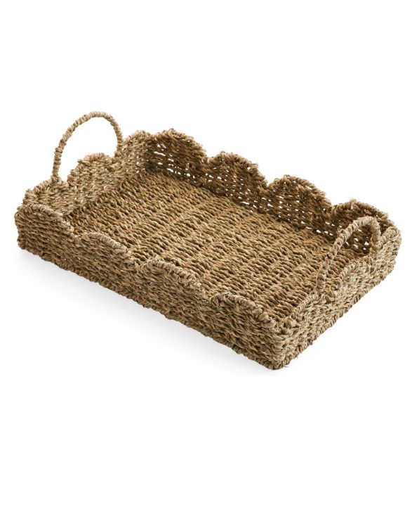 Natural Seagrass Scallop Tray