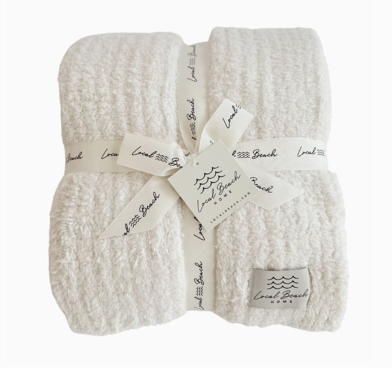 Solid Ribbed Luxe Home Cozy Blanket | Cream