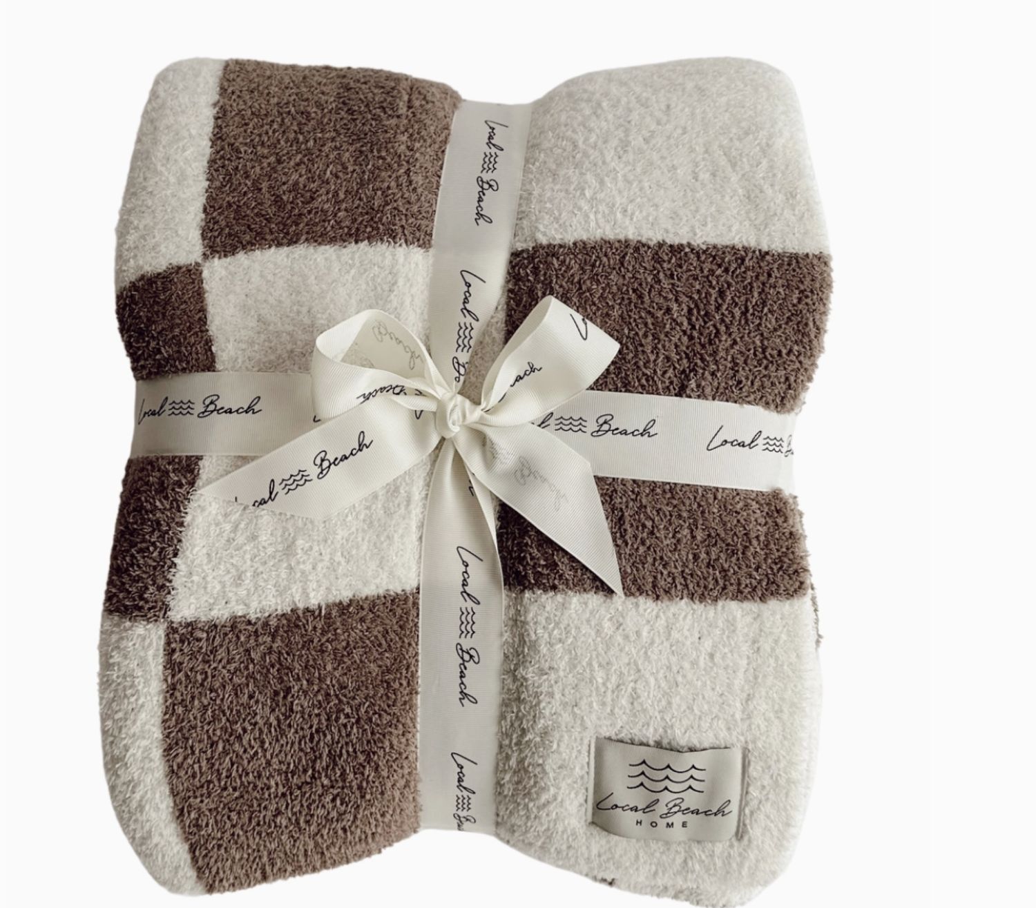 Checker Luxe Home Blanket | Cocoa &amp; Cream