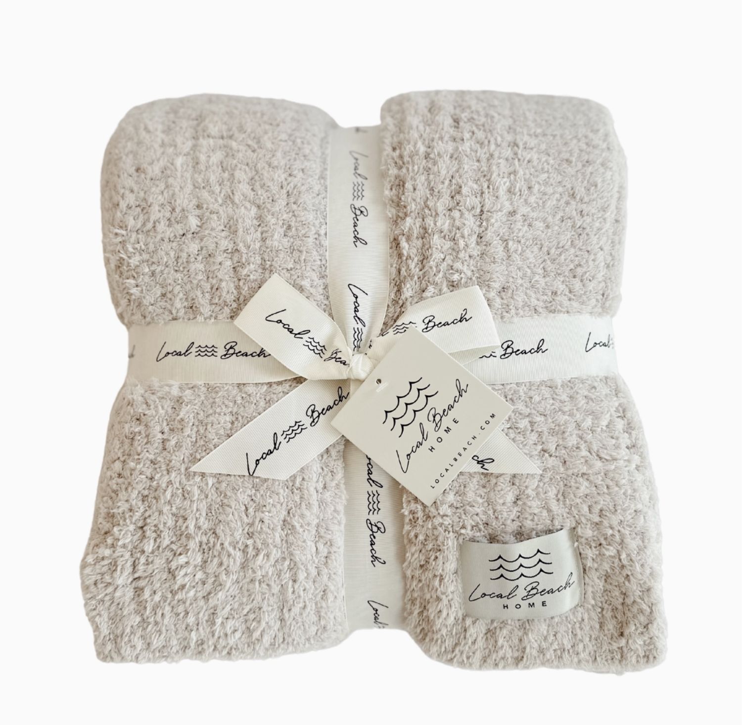 Solid Ribbed Luxe Home Cozy Blanket | Sand