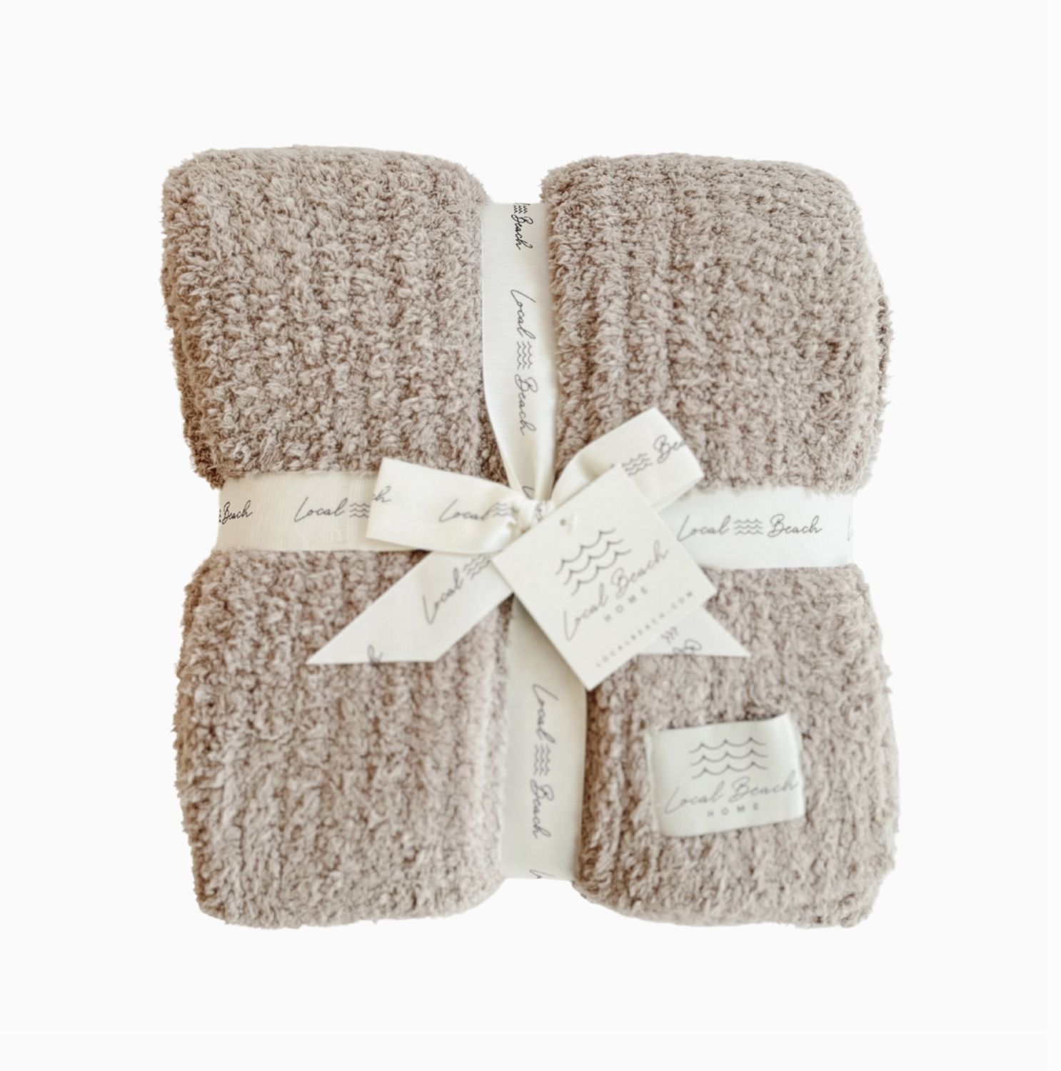 Solid Ribbed Luxe Home Cozy Blanket | Taupe