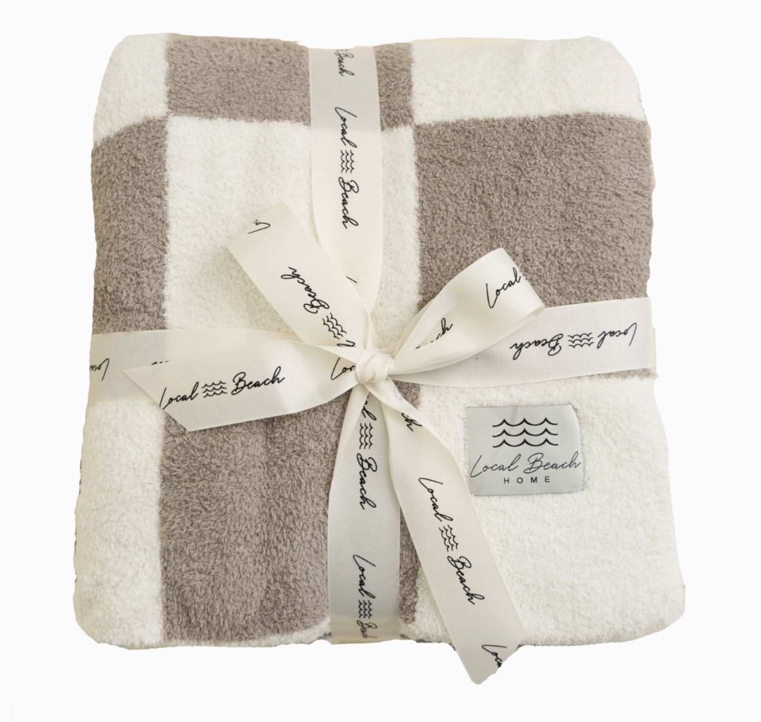 Checker Luxe Home Blanket | Taupe &amp; Cream