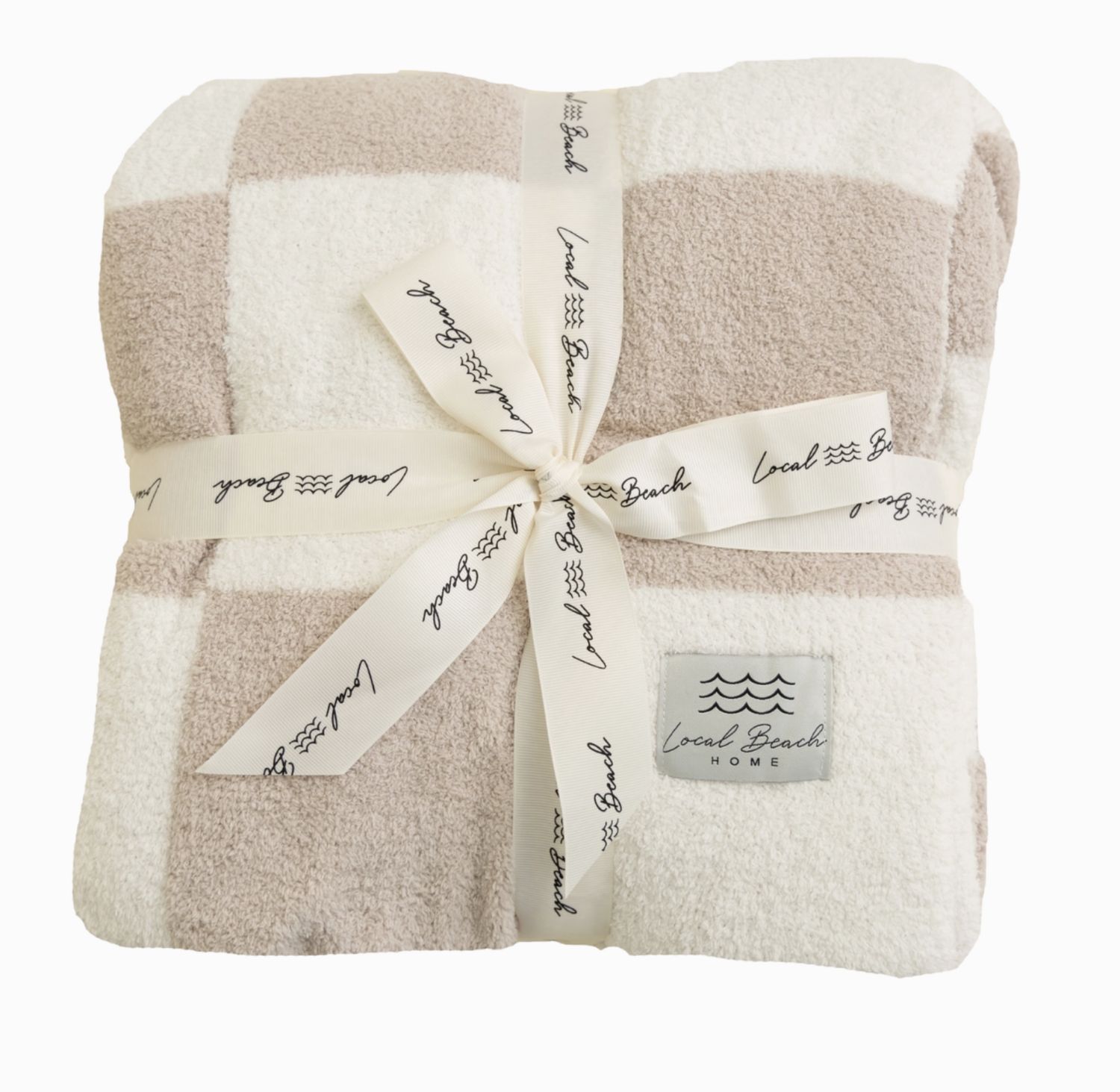 Checker Luxe Home Blanket | Sand &amp; Cream