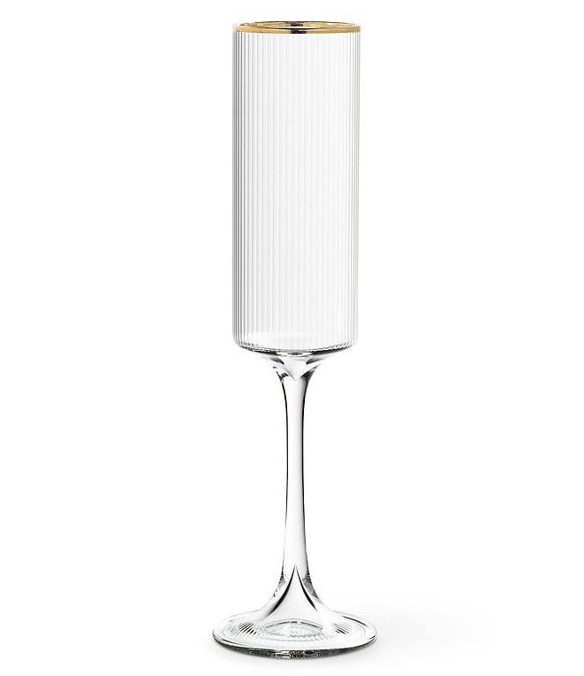 Optic Flute Glass w/Gold | 8oz