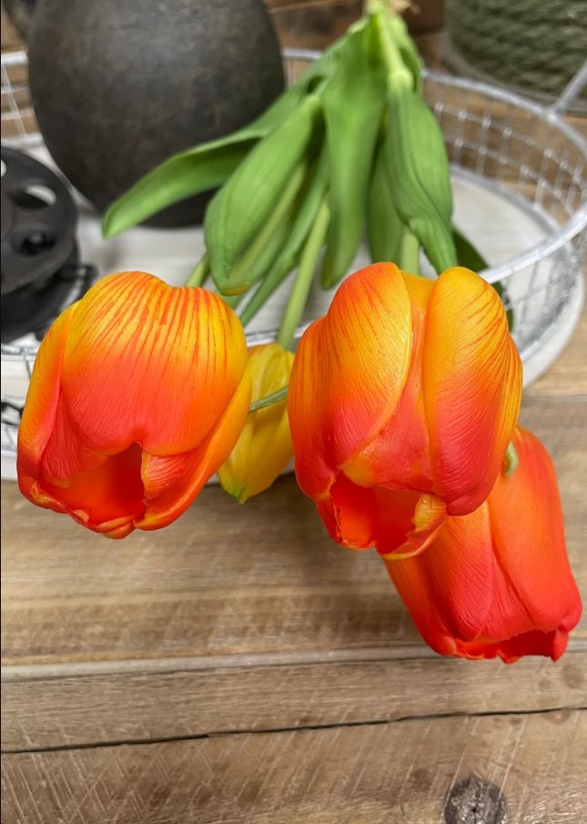 Real Touch Tulip Bundle | Orange 18"