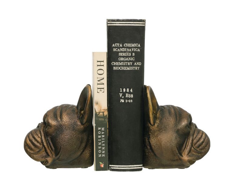 Dog Head Bookends Set of 2 | Bronze
