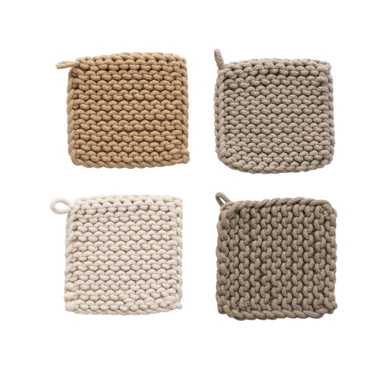 Crocheted Cotton Pot Holder 031 | 4 Colours
