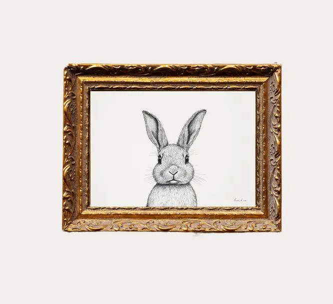 Rabbit Artwork | Gold Frame