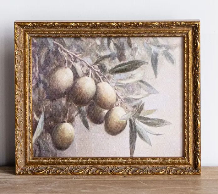 Vintage Olives Artwork | Gold Frame