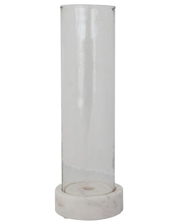 Taper Holder White Marble | Glass