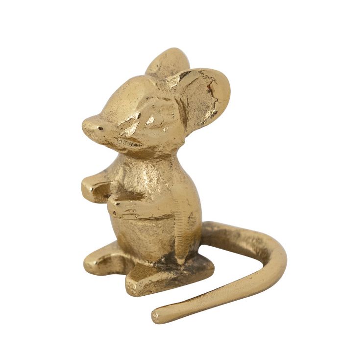 Cast Aluminum Mouse | Antique Gold