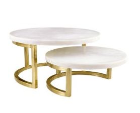 Marble Nesting Tables | Gold