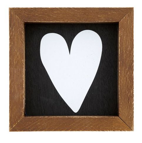 Mini Wood Sign | White Heart